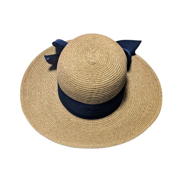 Toucan Collection New York Navy Bow Women\'s One Size Straw Sun Hat main image 5